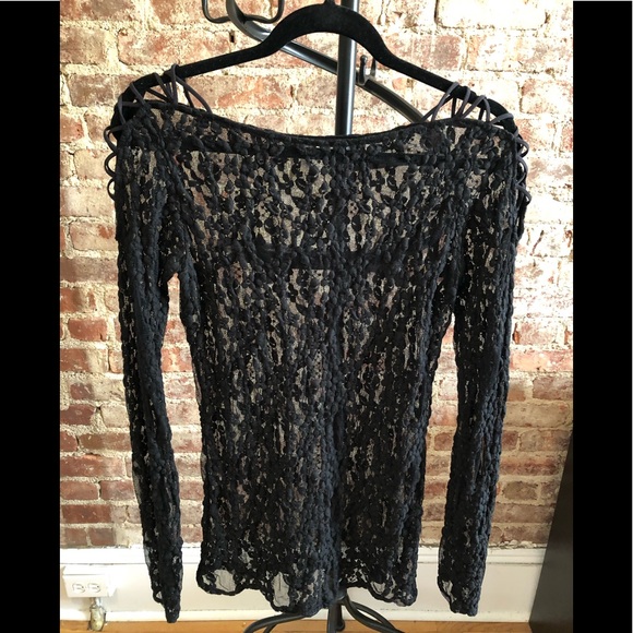 Free People Black Lace Long Sleeve - Picture 1 of 3